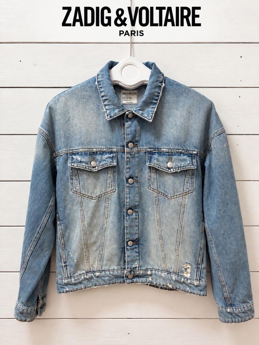 Zadig & Voltaire Beny Hood Denim Jacket – Blue – Size M